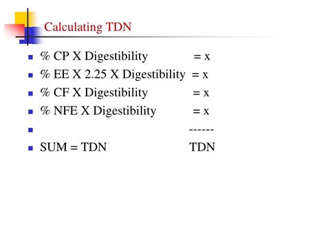 how to calculate tdn.